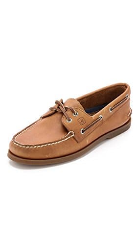 Sperry Men's Authentic Original 2-Eye Leather Boat Shoe, Sahara, 9