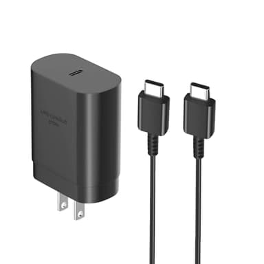Galaxy A17 A16 A15 5G Phone Charger, 25W Super Fast Charger for Samsung Galaxy A17 A16 5G A15 5G A14 5G A35 A54 A25 A56 A36 A26 A55 A03s S25 Ultra S24 FE S23 S22 S21 6.6FT USB C to Type C Cable Cord