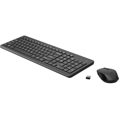 HP 330 Wireless Keyboard and Mouse Combo - 2.4 Ghz Wireless USB Receiver - Chiclet Keys, 12 Keyboard Shortcuts - 1600 DPI Multi-Surface Mouse - LED Num Lock, Caps Lock, Scroll Lock (2V9E6AA)