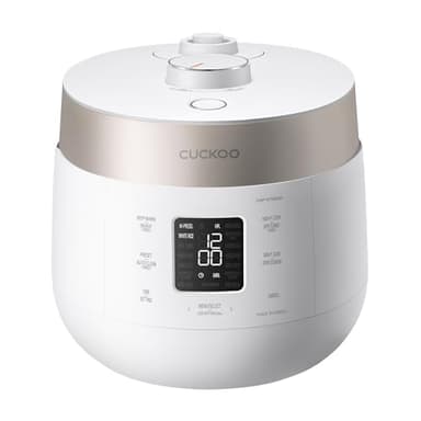 CUCKOO Twin Pressure Rice Cooker 6-Cup Uncooked / 12-Cup Cooked with Nonstick Inner Pot, Versatile Rice Maker & Warmer with 16 Menu Options, Open Cooking Mode, Voice Guide, White (CRP-ST0609FW)