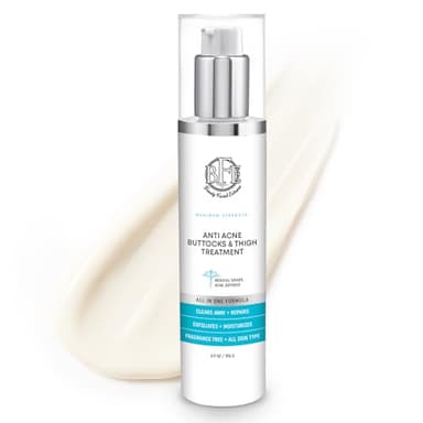 Butt Acne Treatment Cream – Clear Breakouts, Pimples, Dark Spots & Ingrown Hairs for Buttocks & Thighs – Smooths Rough Skin & Prevent Future Breakouts.
