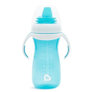 Munchkin Gentle Transition Baby Sippy Cup, Baby's First Sippy - Helps Babies & Toddlers Transitioning from Bottles to Cups, Spill Proof, 9 Months & Up, 10 Ounce, Blue