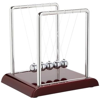 Juvale Newtons Cradle Pendulum - 7 x 6 x 7 in, Silver Stainless Steel - Desk Decor & Office Decor for Men - Stress Relief Desk Toy - Science Teacher Gift & Physics Toy