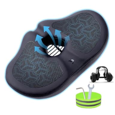 Wide Bicycle Seat, Noseless Bike Seat Cushion with Ventilation & Memory Foam – Oversized Waterproof Bike Saddle for Men & Women, Perfect for Electric Bike, Stationary & Cruiser Bikes
