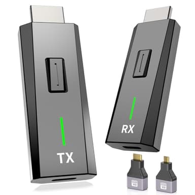 2026 Upgraded Wireless HDMI Transmitter and Receiver 328FT/100M, 4k Decode 1080P Output, Plug & Play Portable 2.4g/5g, Wireless Hdmi Extender Kit to Monitor from Laptop/PC/Projector/TV Box