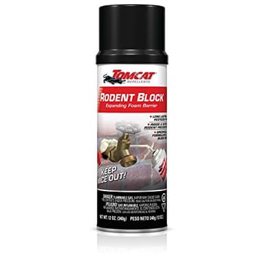 Tomcat Rodent Block Expanding Foam Barrier - Rodent Spray Foam Fills Gaps to Keep Mice From Entering the Home, 12 oz.