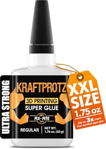 3D Printer Super Glue Thin for PLA, ABS, PETG, TPU & Nylon – 1.76 oz XXL – Capillary Action, Ultra Fast-Drying & Clear – Perfect for Resin, RC Parts, Cracks & Fine Detail Fixes