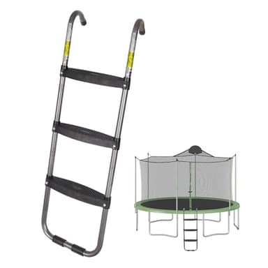 Trampoline Ladder 3-Steps, Trampoline Steps with Wide Steps, Skid-Proof Steps Universal Hook, UV Treated Steel, 14FT Trampoline Stairs Accessories for Kids/Children, 220Lbs Capacity