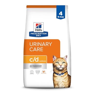 Hill's Prescription Diet c/d Multicare Urinary Care Dry Cat Food, Chicken, 4 lb. Bag