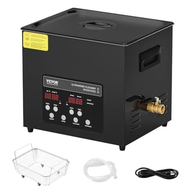VEVOR Ultrasonic Cleaner, 10L, 600W Heating Power Ultra Sonic Cleaning Machine with Gentle Mode & Upgraded Degassing, 4 PCS Transducers, 40kHz Industrial Ultrasound Cleaner for Jewelry, Beakers, Tools