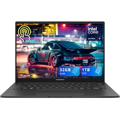 ASUS Zenbook 14" FHD+ OLED Touch Laptop, Intel Core Ultra 9 285H, 32GB RAM, 1TB SSD, Intel Arc Graphics, Wi-Fi 7, Backlit Keyboard, Copilot, Win 11, Gray (Renewed)