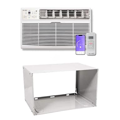 OLMO 8,000 BTU 115V Through-the-Wall Air Conditioner - Cooling Only - Includes Wall Sleeve, Remote Control & Built-In Wireless Smart Kit - R-32 Eco-Friendly Refrigerant