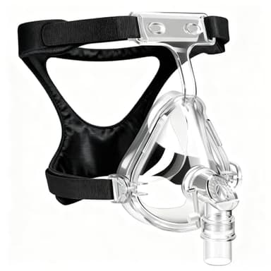Comfort Series Full Face CPAP Mask Replacement Set with Headgear, Cushion & Elbow, Soft Seal & Leak-Resistant Design for Secure Fit, Skin-Friendly, Compatible with Most Standard CPAP Machines, Medium
