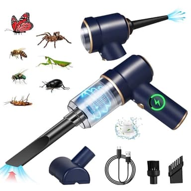 Jahy2Tech 2026 New Bug Vacuum with Long Nozzle for Adults&Kids&Garden, 5 in 1 Handheld Fly Vacuum Catcher for Spider Insect Wasps Bees Ants Ladybugs, Humane Indoor/Outdoor Cordless Catch and Release