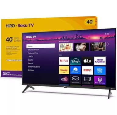 Roku Hiro TV 40" 1080p Full HD Smart TV with Dolby Audio for Streaming, LED Direct Lit, with Wi-Fi, Bluetooth, 3X HDMI Ports - H40C3C4 (Renewed)