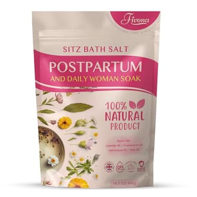 Postpartum Care Sitz Bath Salt - Soak Blend Epsom Salt with Essential Oils, Soothing Hemorrhoid Treatment, Perineal Healing After Birth, New Mom Essentials for Natural Post Partum Recovery