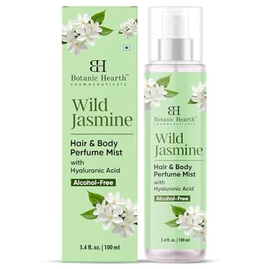 Botanic Hearth Jasmine Hair Perfume & Body Mist, Long-Lasting Hair Deodorizer & Body Scent for Women & Men, Alcohol-Free Clean Fragrance Hair Spray For Everyday Wear, All Day Freshness, 3.4 Fl Oz
