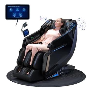 57" SL-Track 4D Massage Chair Full Body Zero Gravity Massage Chair Recliner Shiatsu with Heat, AI Voice Control, Foot Roller & 3-Zone Heating - Home Electric Massager for Mom/Wife/Dad/Home Office