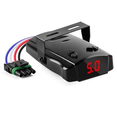 briidea Trailer Brake Controller, Time-Delay Brake Controller for 1-4 Axle Trailers, Safety Protection with Overload/Short-Circuit Alerts for Light-Duty & Occasional Towing
