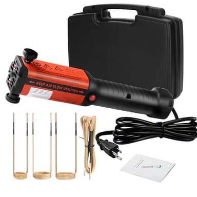 Upgrated Magnetic Induction Heater Kit, 1300W 110V Induction Heater Bolt Removal with 4 Coils and Box, Hand Held Induction Bolt Removal Tool, Heat Induction Tool for Rusty Screw Removing