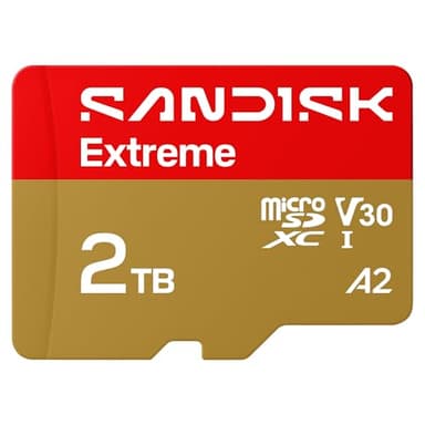 SANDISK 2TB Extreme microSDXC UHS-I Memory Card with Adapter - Up to 240MB/s, C10, U3, V30, 4K, 5K, A2, Micro SD Card- SDSQXAV-2T00-GN6MA