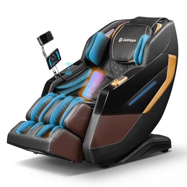 Gethope Massage Chair Full Body, Zero Gravity SL-Track Shiatsu 4D Massage Chairs with Core Heating, 10 Auto Modes Massage Recliner Chair with AI Voice, Touch Screen, Bluetooth