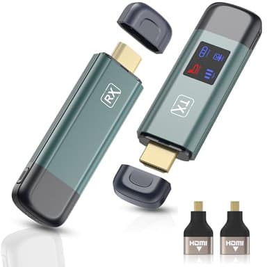 OMITTA Wireless HDMI Transmitter and Receiver, Upgraded 4K HDMI Wireless Extender, LED Display, 100FT Range, 2.4G/5G, Plug & Play, No App/Bluetooth Needed, for PC/Laptop/Camera/HDTV/Projector/TV Box