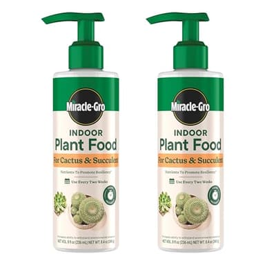 Miracle-Gro Indoor Plant Food for Cactus and Succulent, Liquid Plant Food for Indoor Succulents and Cactus, 8 fl. oz., 2-Pack