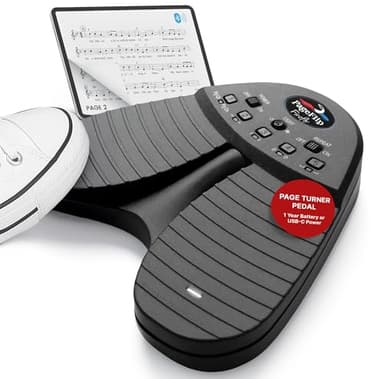 PageFlip Firefly Bluetooth Page Turner Pedal – Programmable, Illuminated Foot Pedal for iPad, Android & PC – Hands-Free Sheet Music Control – Works with forScore, OnSong, MobileSheets & 100+ Apps