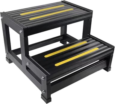 Aluminum Hot Tub Step RV Step Spa Step-Heavy Duty Metal Indoor/Outdoor High Riser Half Step - Non-Slip All Weather Top & Feet Mobility Assistance 500 LBS Load Capacity-Patent Pending