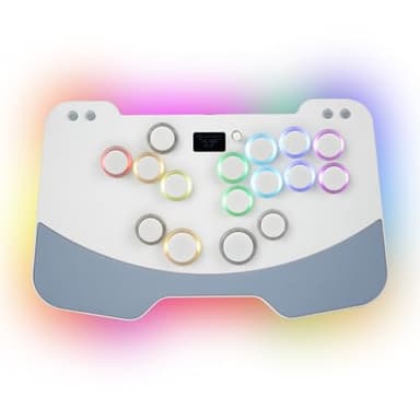 Duelpad Leverless Controller Arcade Stick, Zen16 Plus-Aluminum Leverless Controller for PC/PS3/PS4/PS5/Switch/Steam, All-Button Arcade Stick with SOCD/TURBO/Custom RGB/Hot-Swap/Low-Profile Switch (Extra Large)