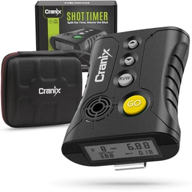 Cranix Professional Shot Timer for Shooting Competition, 0.01s Precision Tactical Training Shot Timers with Loud Buzzer, Enhanced Detection & Long Battery Life & 4 Modes (Yellow)