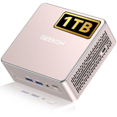 GEEKOM A5 Mini PC, Home Office & Media Server Desktop Computer, AMD Ryzen 5 7430U, 16GB RAM(Upgradable) 1TB M.2 NVMe SSD, Windows 11 Pro, Support 8K/Wi-Fi 6/USB 3.2/SD Slot/6x USB, 3-Year Coverage