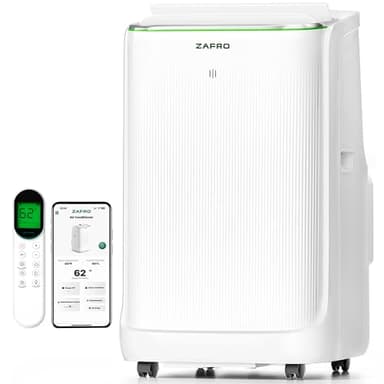ZAFRO Smart Inverter Portable Air Conditioners, 14000 BTU (10000 BTU SACC) Dual Hose Portable AC Unit with Energy Saving/Ultra Quiet(42dB 2026)/Drainage-free Cool/APP/Remote for Multi-Scenario Use