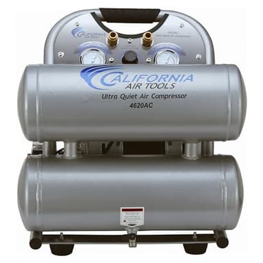 California Air Tools 4620AC Powerful 2.0 HP Ultra Quiet and Oil-Free Air Compressor, 4.6 Gallon Tank Capacity, 70 dB Noise Level, Electric, Portable, 110v / 60hz, Silver