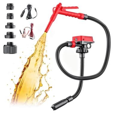 DIYtoolifz 5 GPM Cordless Fuel Transfer Pump Compatible with DeWalt 20V & Milwaukee 18V Batteries, Portable Gas Can Pump with 51" Hose, 5 Adapters, Gas Pump for Diesel, Gasoline (Bare Tool)