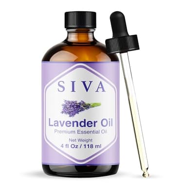SIVA Lavender Essential Oil 4 Fl Oz – For Diffuser, Skin & Hair Care – Ideal for Massage & DIY Blends – with Dropper