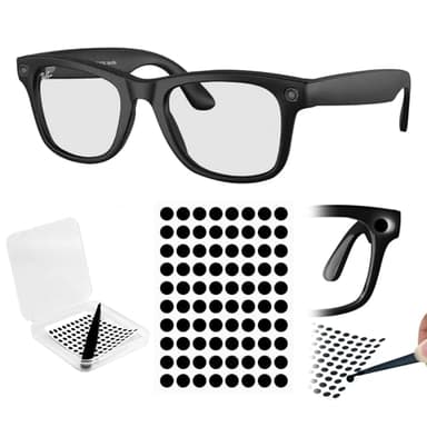 100PCS Full Blackout LED Light Blocking Stickers for Ray-Ban Meta Wayfarer/Skyler/Headliner/RayNeo V3 with Case & Tweezer, Complete Privacy, Note: Camera Function Will Be Disabled
