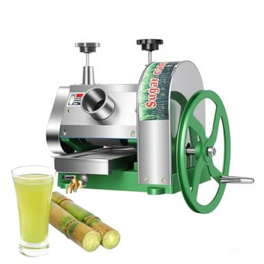 Manual Sugar Cane Press Juicer, Heavy-Duty Triple Stainless Steel Roller Design, Motor-Ready Interface, 2.5" Wide Inlet, High-Yield Hand Crank Cane Extractor for Home & Small Commercial Use