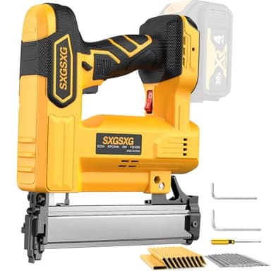 Brad Nailer for Dw 20V Battery,2 in 1 Nail Gun & Staple Gun with 1000 Nails &1000 Staples,18 Gauge Nail Gun for Wood Carpentry【Battery Not Included】