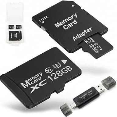 128GB 2-Pack MicroSDXC Cards A1 U3 V30 SD Adapter USB Reader High Endurance TF Card Dash Cam Security Camera 4K