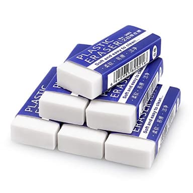 Tamaki 6 Pack Erasers, Large White Erasers for School Office, Art Eraser for Drawing