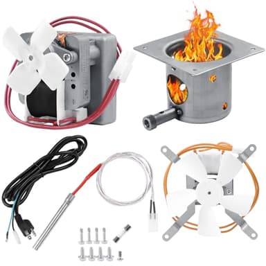 Upgraded Grill Replacement Parts Kit for Pit Boss, Traeger Pellet Grills, Include 2.0RPM Auger Motor, Fire Burn Pot, Hot Rod Ignitor, Induction Fan and 8Ft Power Cord Parts for Camp Chef, Z Grills