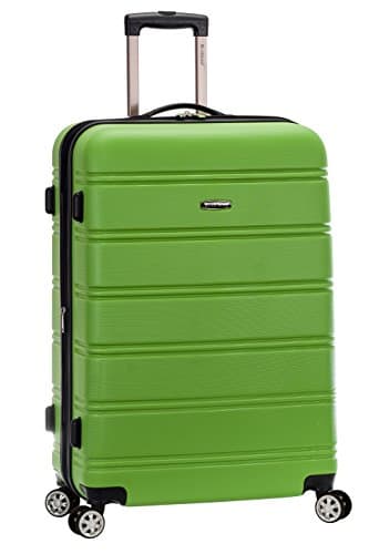 Rockland Melbourne Hardside Expandable Spinner Wheel Luggage, Checked Large 28", Green