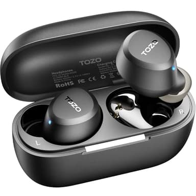 TOZO A1 Wireless Earbuds Bluetooth 5.3 Light Weight in Ear IPX5 Waterproof Headphones 2 Mic for AI Calls, Immersive Premium Sound Bass Headset with Charging Case, 32 Presets EQ Customization via App