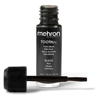 Mehron Makeup Tooth FX Black | Temporary Tooth Paint | Perfect for Creating Black Out Teeth Makeup, Rotten & Missing Teeth | SFX for Halloween, Cosplay, & Theater .125 oz (4 ml) | Made in the USA