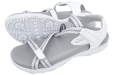Sandbaggers Galia Women's Golf Sandals (8, White)