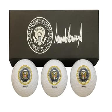 Presidential Collectible Golf Balls Set with Donald Trump Signature, White, 3-Pack with Display Gift Box | Premium Collectible Golf Ball Set, Trump Golf Gift for Men