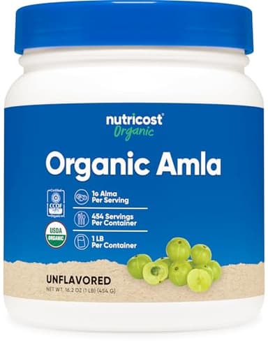 Nutricost Organic Amla Powder 1 Pound (Unflavored) - 1 gram per Serving, Vegan, GMO-Free