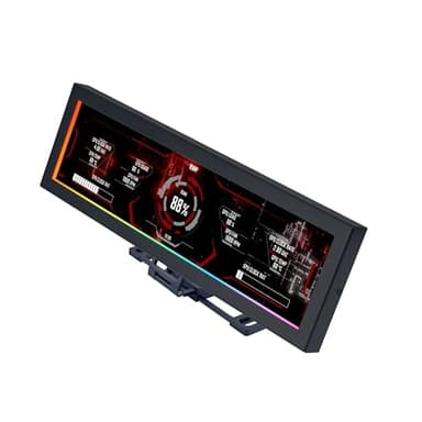 Lian Li 8.8" Universal Screen for PC - Adjustable Mounting for Any Computer Setup - Customizable ARGB Frame - PC Temperature Display Panel - LCD Screen Display - Mini Monitor - SM088X (US88 v1 Black)